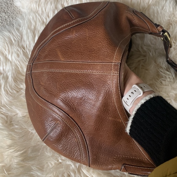 Coach hobo camel leather braided handle vintage soho large - Picture 10 of 13